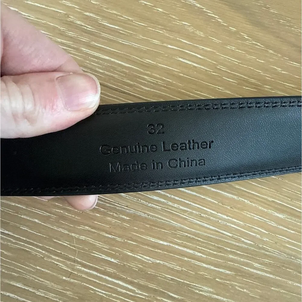Milorde Men's Genuine Leather Belt Size 32 Black